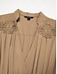 baratos Vestidos Casuais-Elegant V Neck Lace Hem Maxi Dress