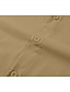 billige Linen Shirts-Herre Skjorte Sommer skjorte Strand Tøj Button Up skjorte Casual skjorte Sort Hvid Lyserød Langærmet Helfarve Krave Hawaiiansk Ferie Tøj