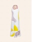 billige Print Dresses-Brand Satin Design Floral Material Knot Shirt Type Maxi Dress