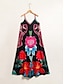 cheap Jumpsuits-Satin Floral Print Camisole Jumpsuit