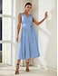 billige Uformelle kjoler-Cotton V Neck Midi Dress