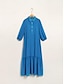 cheap Print Dresses-Chiffon Polka Dot Lapel Maxi Dress