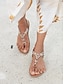 cheap Sandals-Bejeweled Braided Flat Sandals