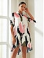 baratos Sale-Graphic Print Long Sleeve Mini Dress