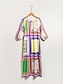 cheap Print Dresses-Scarf Print Satin Midi Dress