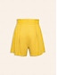 abordables Pants-Linen Pleated Waist Double Belt Shorts