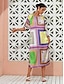 baratos Print Dresses-Print Geometrical Midi Dress