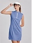 baratos vestidos com zíper-Women&#039;s Denim Blue Golf Dress Tennis Outfit