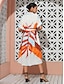 billige Print Dresses-Brand Print Collared Midi Shirt Dress
