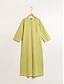 abordables Robes Décontracté-Solid Cotton Split Hem Shift Midi Dress