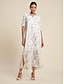 economico Print Dresses-Sequin Graphic Pocket Dress Shirt
