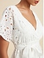 billige Uformelle kjoler-Cotton Floral A Line Mini Dress