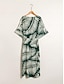 cheap Print Dresses-Satin Print Raglansleeve Midi Dress
