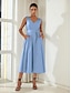 billige Uformelle kjoler-Cotton V Neck Midi Dress