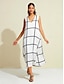 preiswerte Print Dresses-Elegant Satin V Neck A Line Midi Dress