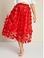 baratos Skirts-Bohemian Elegant Flower Midi Skirt