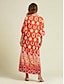 preiswerte Print Dresses-Lines Waves Satin V Neck Maxi Dress