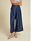 abordables Pants-Rayon Pocket Wide Leg Pants