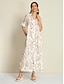 economico Print Dresses-Brand Sequin Design Roll Up Sleeve Material Curve Pocket Maxi Shirt Dress