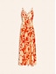 baratos Print Dresses-Cotton Floral Cami Midi Dress