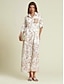 billige Print Dresses-Sequin Curve Pocket Roll Up Sleeve Maxi Shirt Dress