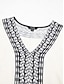 billige Print Dresses-Geometric Satin V Neck Midi Kaftan