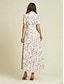 billige Print Dresses-Belted Short Sleeve Maxi Dress