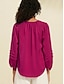 cheap Blouses-Satin Solid Shimmery Raglan Sleeve Casual Blouse