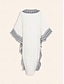 abordables Print Dresses-Geometric Satin V Neck Midi Kaftan