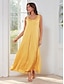 billige Uformelle kjoler-Shimmery Satin Swing Sleeveless Maxi Dress