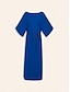 abordables Robes Décontracté-Cotton Linen Belted Off Shoulder Maxi Dress