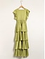 billige Uformelle kjoler-Ruffle Satin V Neck Maxi Dress