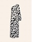 economico Print Dresses-Satin Floral Puff Sleeve Maxi Dress