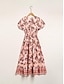 preiswerte Print Dresses-Satin Lace Trim Maxi Dress
