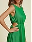 billige Uformelle kjoler-Cotton Linen Sleeveless Maxi Dress