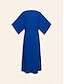 abordables Robes Décontracté-Cotton Linen Belted Off Shoulder Maxi Dress