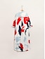 preiswerte Print Dresses-Satin Block Pattern Maxi Dress