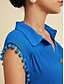 baratos Vestidos Casuais-Wooden Buttons Chiffon Elastic Waist Midi Dress