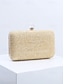 cheap Clutches &amp; Evening Bags-Pearl Clasp Straw Clutch Purse