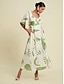 preiswerte Print Dresses-Geometric Satin Square Neck Maxi Dress