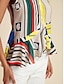 economico Blouses-Stripe Graphic Peplum Sleeveless Shirt
