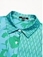 baratos Shirts-Satin Floral Geometric Puff Sleeve Shirt