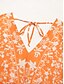baratos Print Dresses-Print Chiffon Tie Back Maxi Dress