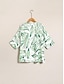 abordables Blouses-Graphic Satin Leaves Casual Shirt