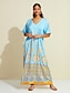 baratos Print Dresses-Silk Floral V Neck Maxi Dress