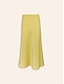 cheap Two Piece Sets-Elgant Halter Neck  Top &amp; Midi Satin Yellow Skirts Set
