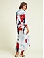billige Print Dresses-Satin Rainbow Block Maxi Dress