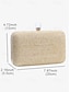 abordables Clutches &amp; Evening Bags-Stylish Pearl Clasp Straw Clutch Purse