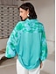 billige Shirts-Silky Geometric Floral Puff Sleeve Button Up Shirt