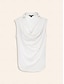 baratos Blouses-Elegant Pile Neck Sleeveless Shirt